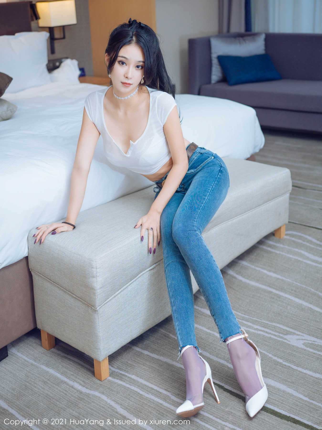 花漾show [HuaYang] 2021.05.20 VOL.405 蓝夏Akasha 秀人套图 第3张